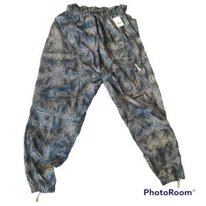 Free People Harem Jogger Pant XS Baggy Loose Fit Hippie Boho Cargo Swirls black